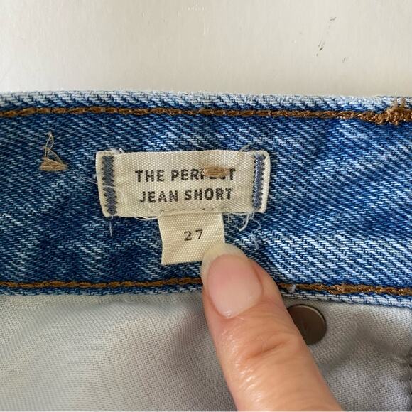 Madewell The Perfect Jean Short in Hedrick Wash Size 27 Raw Hem High Rise - Picture 8 of 16